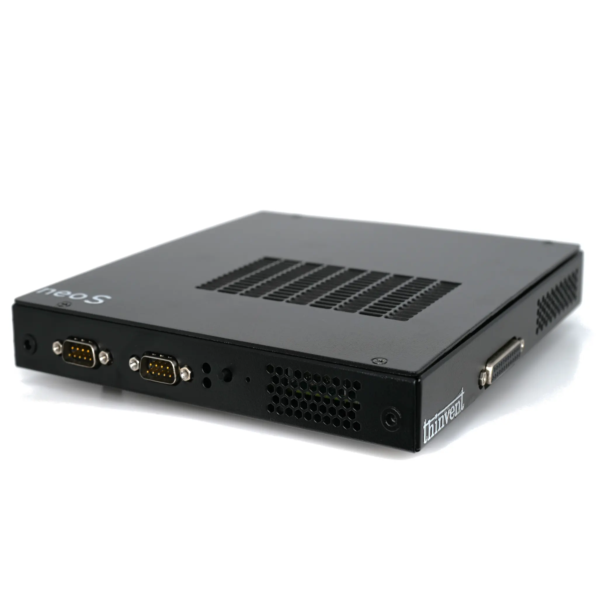 Thinvent® Neo S Thin Client, Intel® processor N100 (4 core, up to 3.4 GHz, 6 MB cache), 4GB DDR4 RAM, 128GB SSD + 32 GB MLC SSD, 12V 5A Adapter, No WiFi, Thinux™ Embedded Linux for UTS